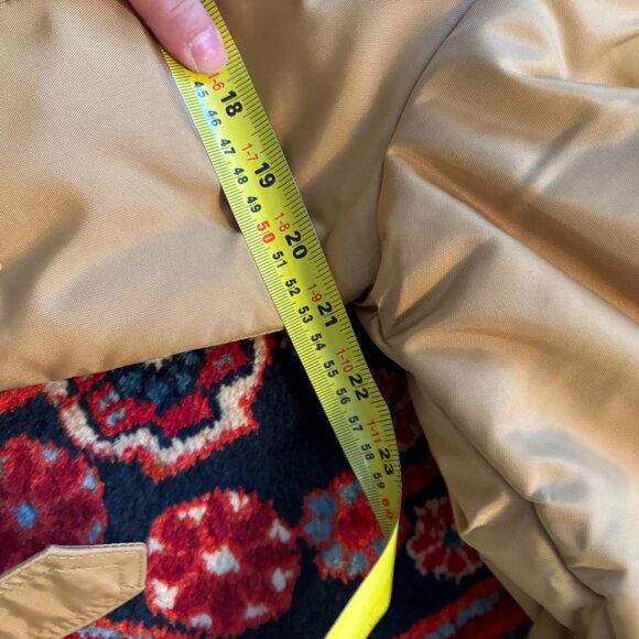 Post Card Puffer Beige Camel Quilted Beltted Mid Length Coat sz 6 - Picture 13 of 15